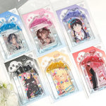 porte cartes transparent kawaii motifs animés couleurs vives chaines mignon personnages variés
