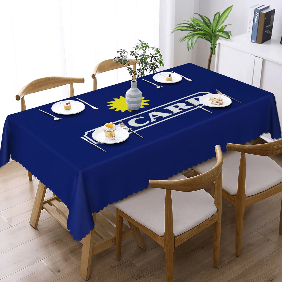 nappe table bleu marine logo ricard moderne imperméable résistance taches 66x183cm