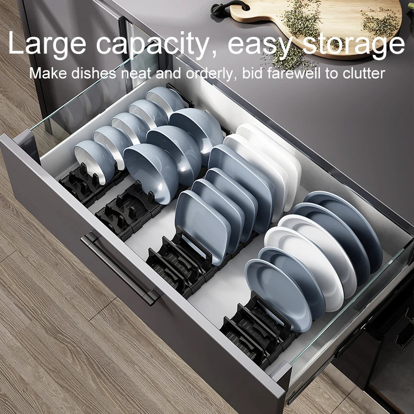 support rangement assiettes bols gris blanc moderne clips anti rustre ajustable évier cuisine