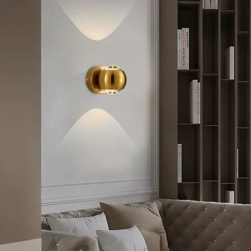 applique murale led verre or noir moderne brillants intérieur salon chambre