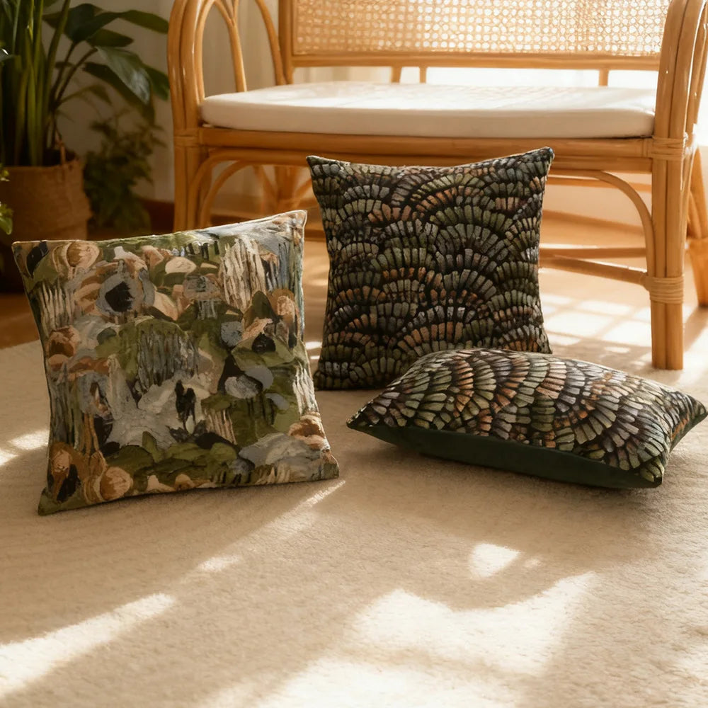 coussin decoratif moderne imprimé végétal doux polyester 30x50cm 45x45cm decoration