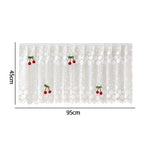 rideau dentelle motif floral cerises blanc rouge vert translucide japonais coréen enfantin chambre porte