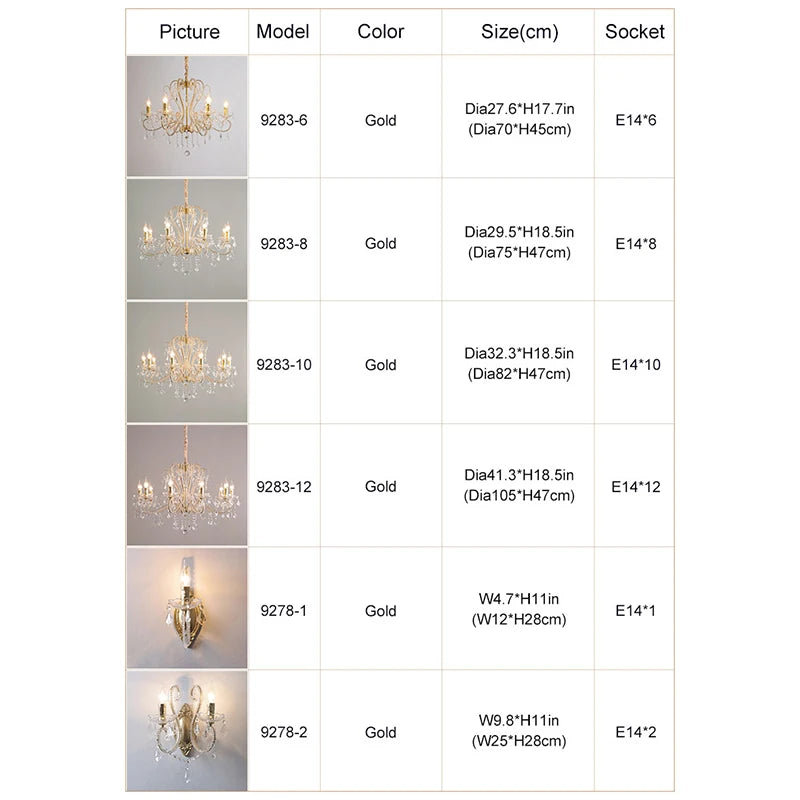 lustre doré cristal pendants élégant classique baroque suspension chambre salon