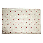 serviettes polyester coton rouge bleu marine vert beige coeurs points classique