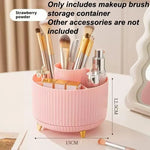 organisateur maquillage crème blanche rayures verticales moderne pieds patte d'animal bouteilles produits cosmétiques brosse