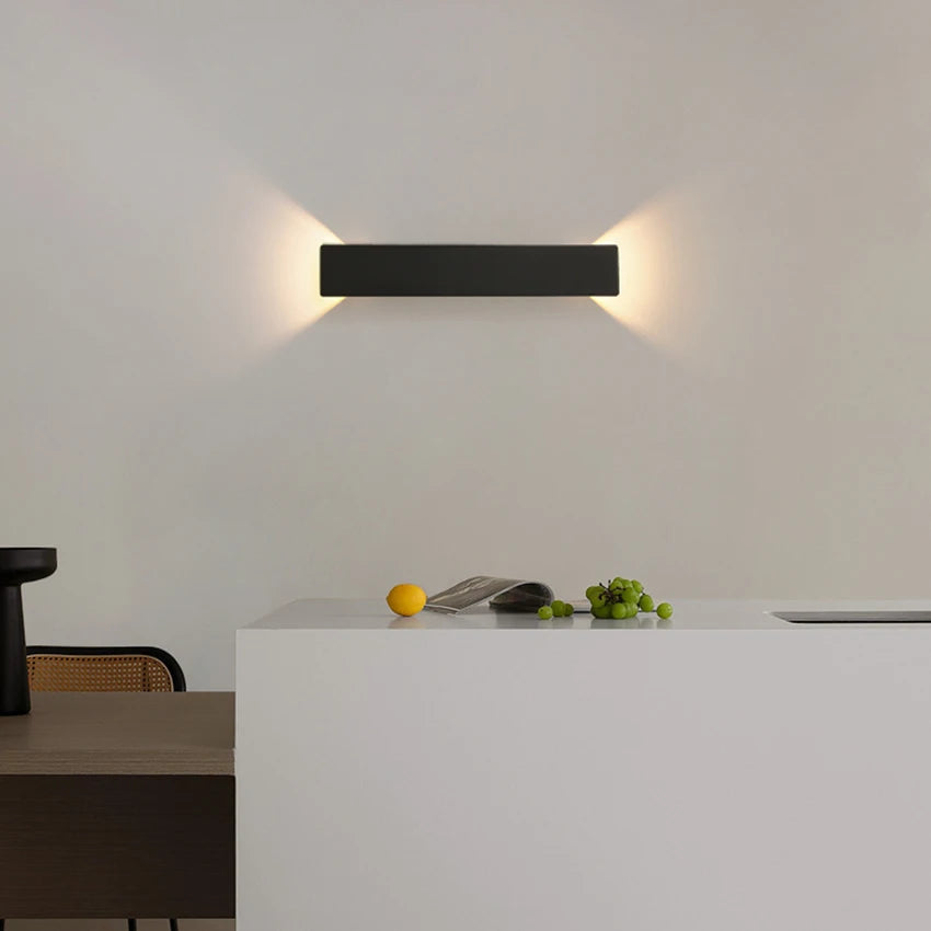 applique murale led moderne étanche noir blanc salon chambreextérieur allée porche