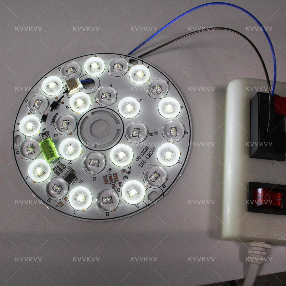 plaque led circulaire 14w 108mm haute luminosité argentée sans pilote tech