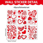 stickers muraux coeurs rouge blanc adhésifs décoration romantique fête saint valentin maison restaurant