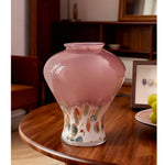 vase moderne transparent dégradé rose abstrait intérieur arrangement floraltouches couleur formes irrégulières