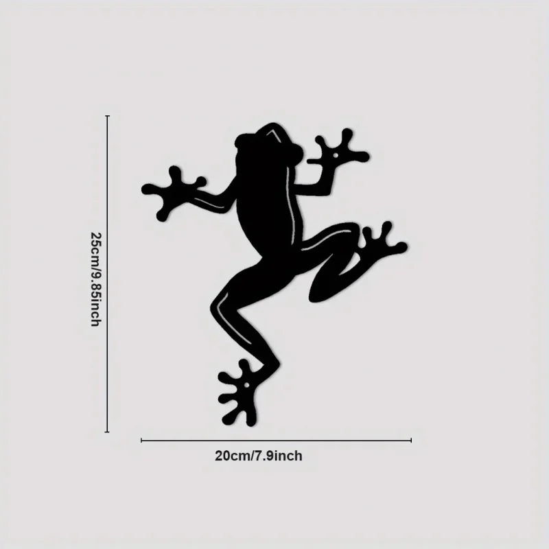 décoration murale métal silhouette grenouille noire minimalisteintérieur extérieur chambre salon suspensible 25cm 20cm
