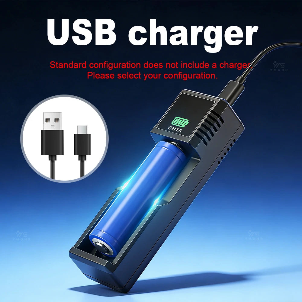 lampe torche rechargeable puissante led étanche plongée survie pêche défense travail moderne