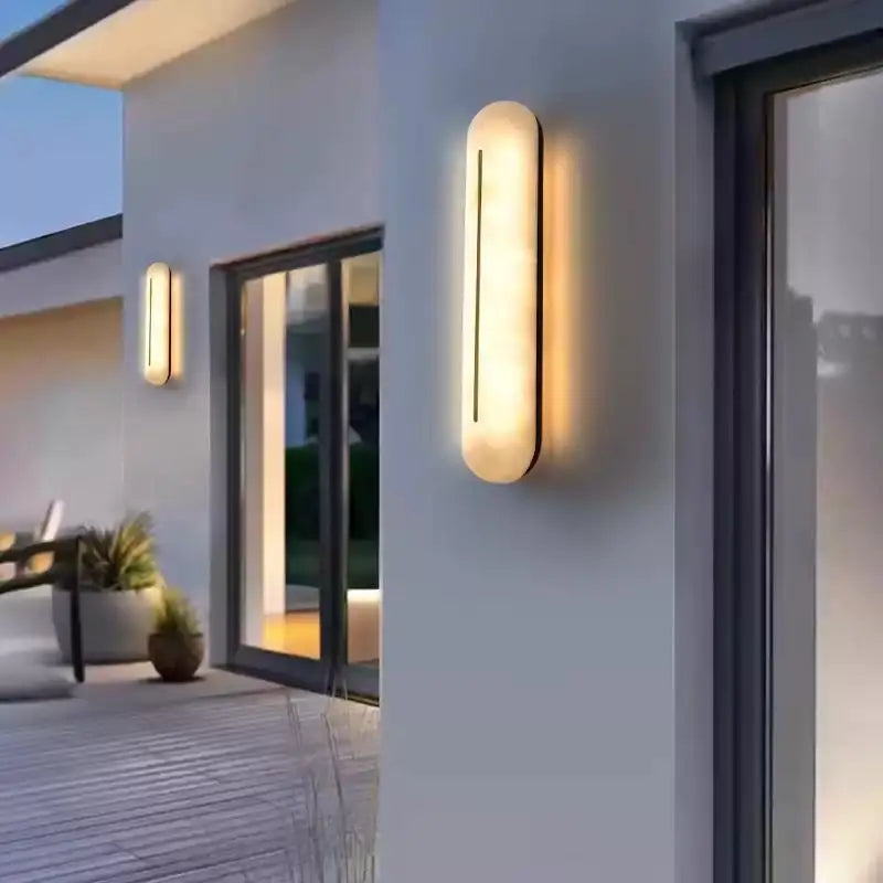 lampe murale moderne led blanc marbre hydrofuge 45cm 12w 2000lm salon chambre