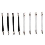 attaches drap housse clips métalliques noir blanc côtelé texturé minimaliste organisation domestique chambre