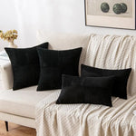 housses coussin polyester coton rayures moderne noir zip lit