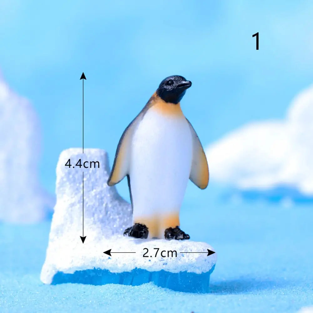 figurines animaux résine blanc noir jaune nautique pingouins phoque flocon neige détaillées maison jardinage