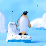 figurines animaux résine blanc noir jaune nautique pingouins phoque flocon neige détaillées maison jardinage