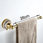 accessoires salle bain doré motifs floraux classique serviette papier toilette savon fixations murales ensemble