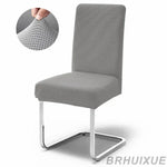 housse chaise jacquard gris moderne adhésif lavable amovible salle manger cuisine