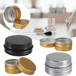 pots aluminium hermétiques rechargeables crème baume cosmétique moderne noir doré rose gris mat
