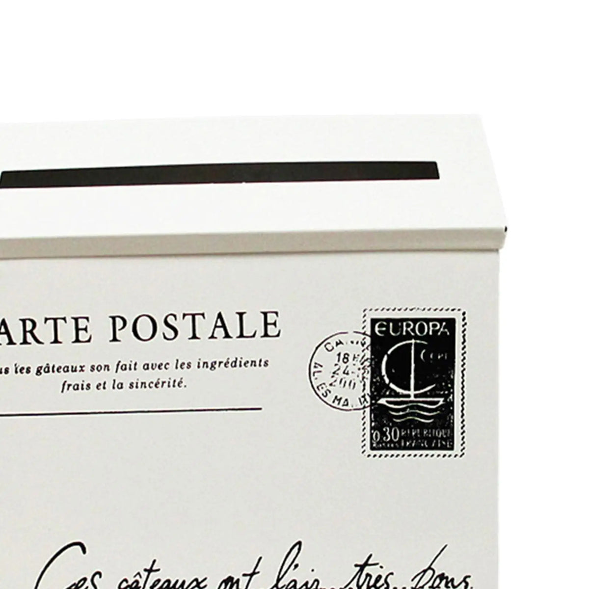 boîte lettres murale métal blanc classique timbre imprimé extérieur jardin porte classic adhesive mounted