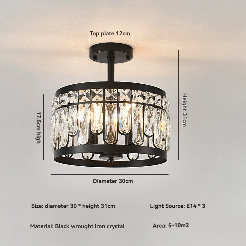 lampe cristal bronze moderne élégante lumière chaude neutre transparent chambre salon