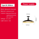 lampe moderne noire acier inoxydable suspension intérieure extérieure 24v led 29cm 34cm