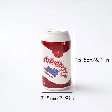 vase céramique moderne forme canette rouge blanc rose décoration intérieure pop artbranches sèches fleurs