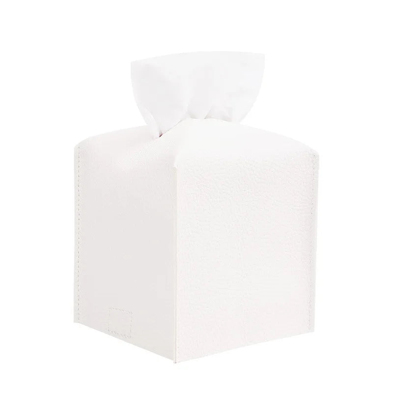 boîte mouchoirs moderne cuir noir blanc gris marron amovible rangement cuisine