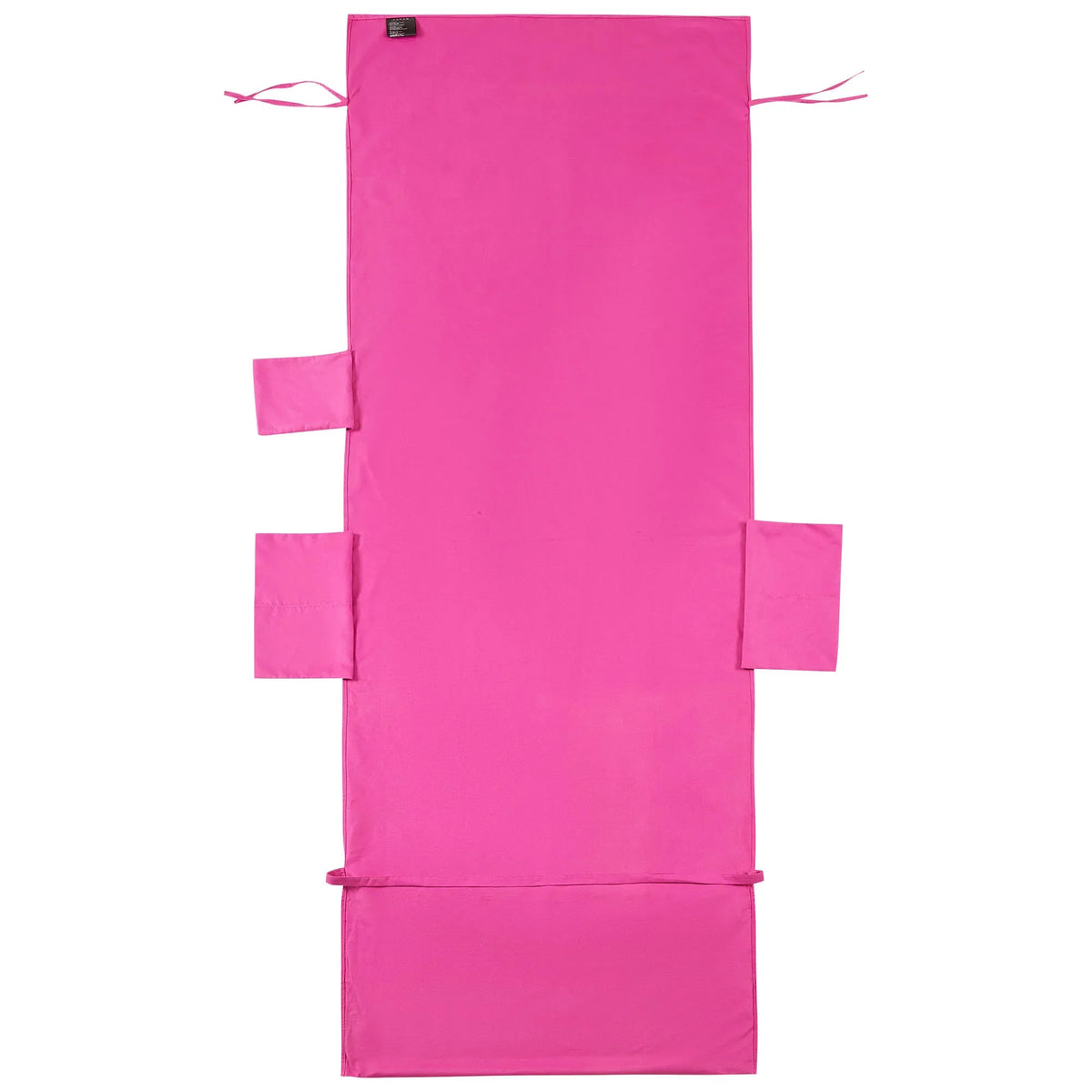 couverture chaise plage rose vif bleu marine uni moderne poches poignées adjustable polyester