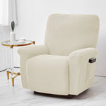 Housse fauteuil inclinable bleu noir gris jacinquée extensible moderne poche adhésif lavage machine