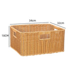 panier rangement rotin marron clair rustique salle bain salon