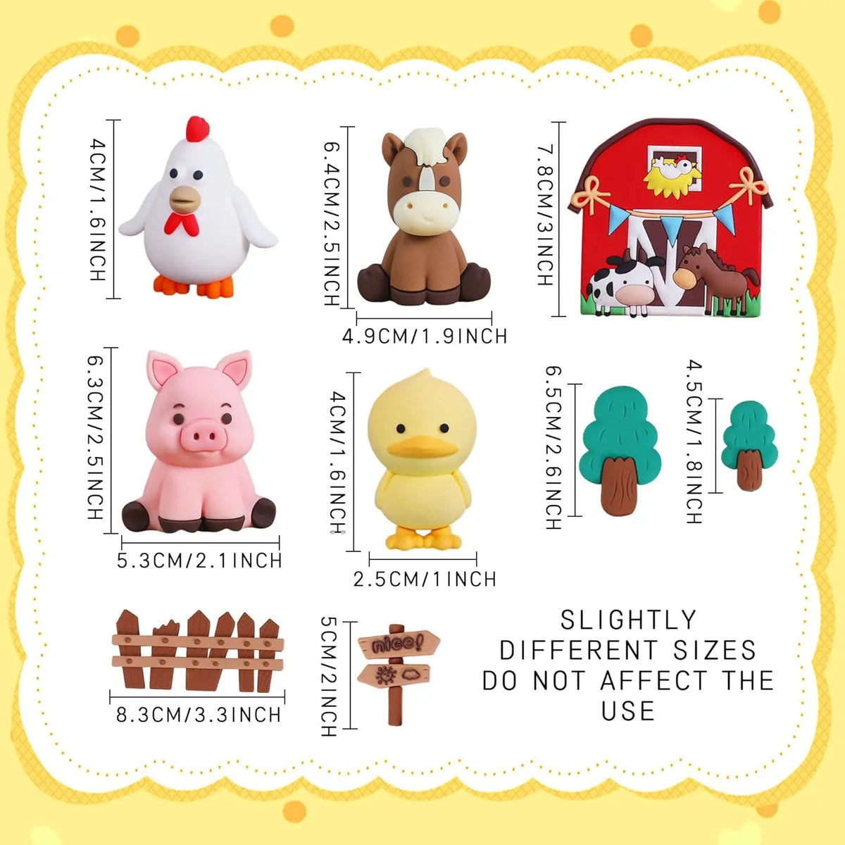 figurines animaux accessoires gâteau cartoon enfantin clôture grange happy birthday nice propriévements mariage anniversaire