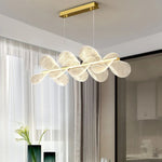 suspension lumineuse moderne acrylique blanc doré fine maille salon chambrehôtel