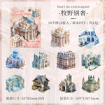 autocollants deco maison miniatures paysages scrapbooking etiquettes journal artisanal details architectural jardins voiles instructions