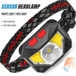 lampe frontale led rechargeable étanche camping chasse pêche travail noir rouge contrôle usb