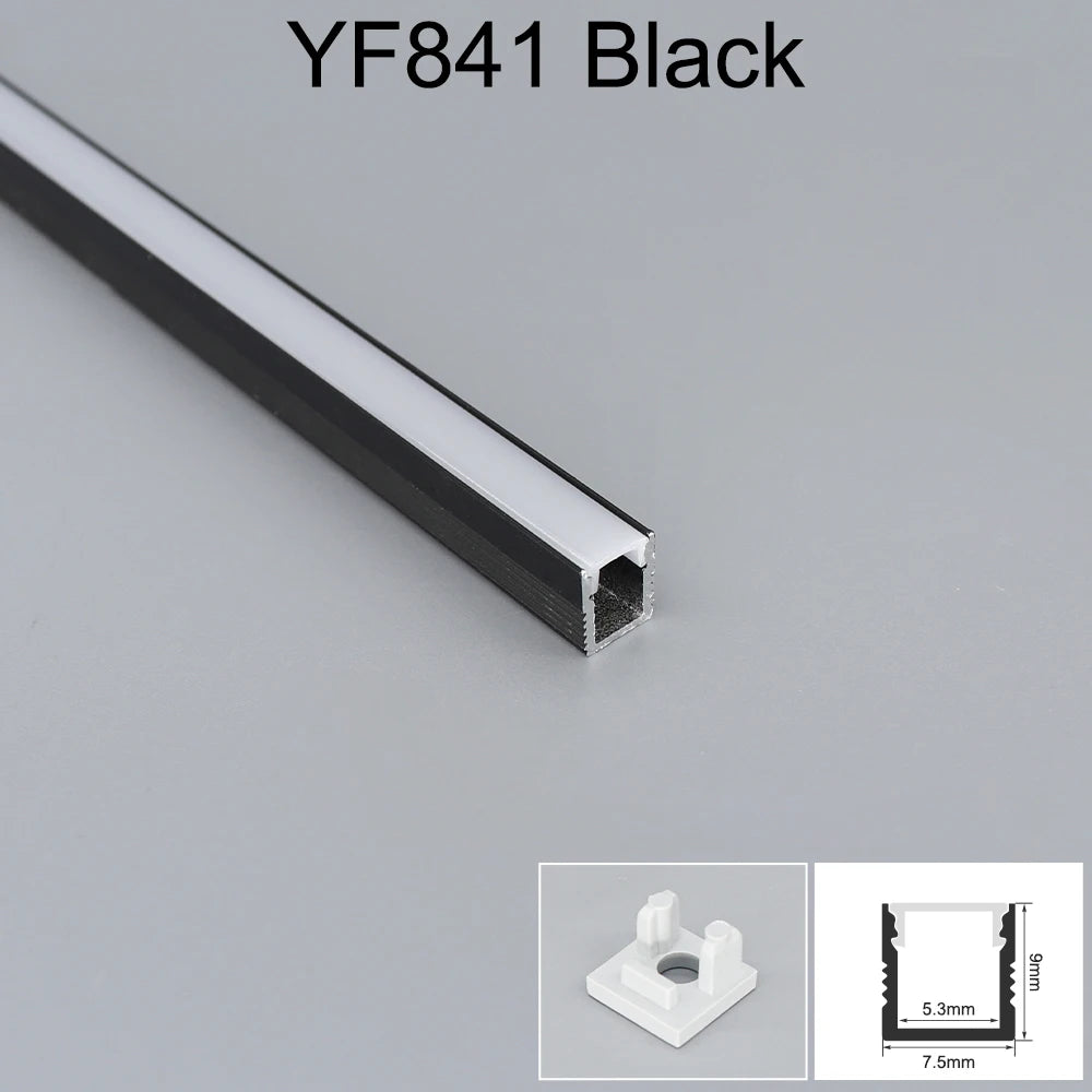 profils d'éclairage led aluminium blanc noir clips moderne 7mm 9mm 10mm 12mm