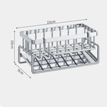 étagère cuisine inoxydable moderne adhésif gobelet nettoyage gant brosse serviette savon flacon liquide douche