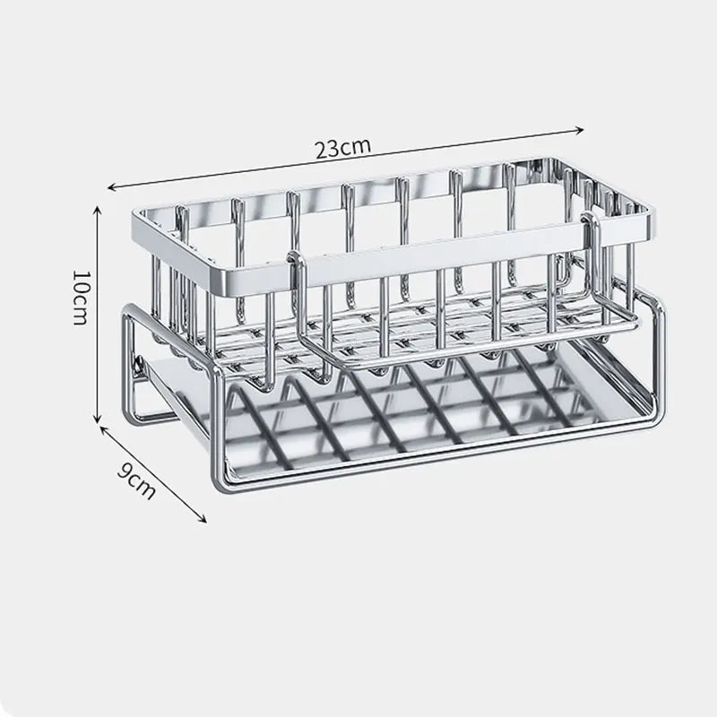 étagère cuisine inoxydable moderne adhésif gobelet nettoyage gant brosse serviette savon flacon liquide douche