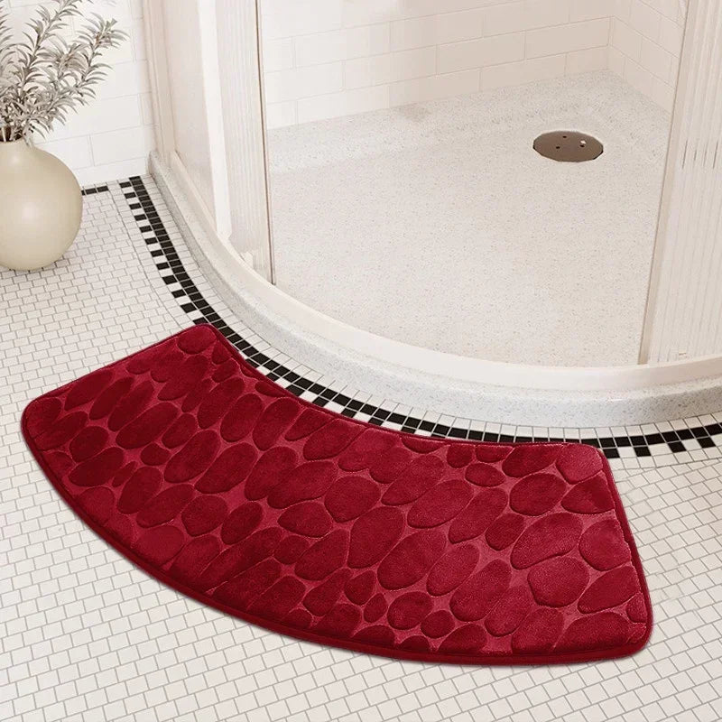 tapis bain moderne gris texture cailloux antidérapant salle bain 30cm 60cm 40cm 100cm