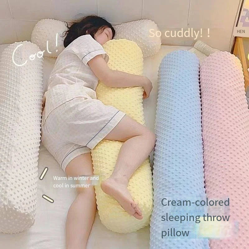 coussin sommeil crème jaune bleu rose texture points moderne confortable polyester coton