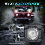 feux travail led noir 50w ip68 étanche ajustables haute luminosité off road unique optique