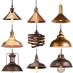 lampe suspendue industrielle or bronze abatjour noir éclairage salon chambre moderne vintage