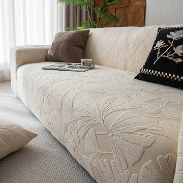 housses canapé moderne motif floral velours jacquard beige marron vert olive gris clair foncé