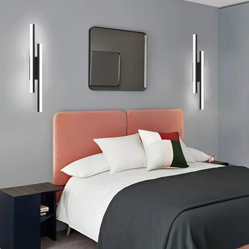 applique murale led réglable température couleur moderne minimaliste noire blanche fixée mur