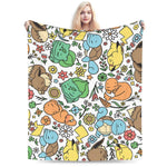 couverture polaire enfant motif pokemon animaux mignons chaude douce canapé lit chambre maison voyage