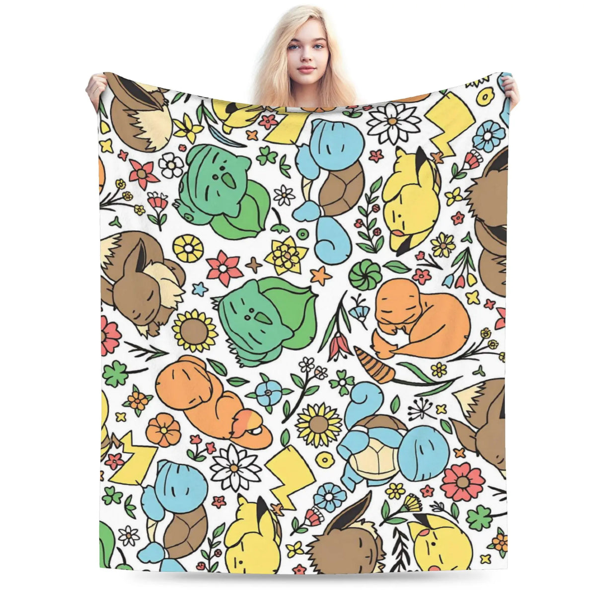 couverture polaire enfant motif pokemon animaux mignons chaude douce canapé lit chambre maison voyage