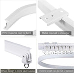 rails rideaux courbés pvc blanc flexible accessoires anneaux boucles poulies supports minimaliste