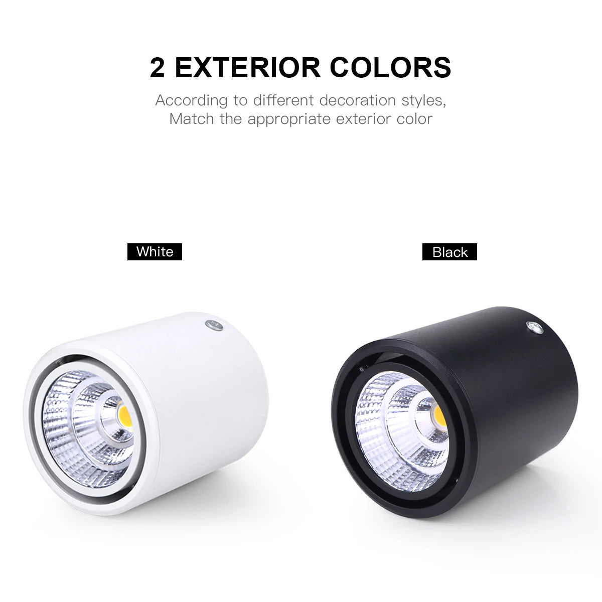 Spot LED Blanc Noir Surface Monté 85 265V 249 2000 Lumens Moderne