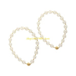 collier classique blanc fleurs aimants dorés accessoire bijou femme élégant fleuri sans trous