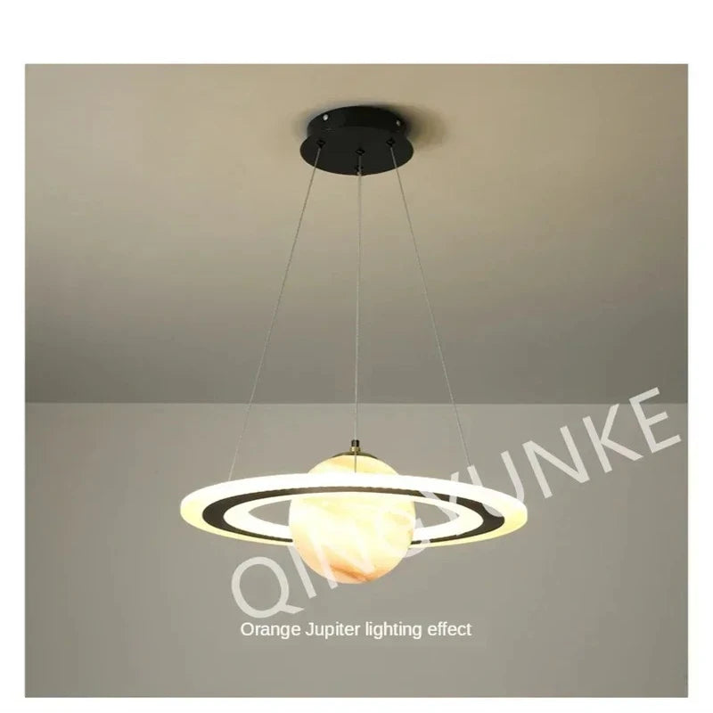 Lampe planète pendentif bleue pour chambre enfant